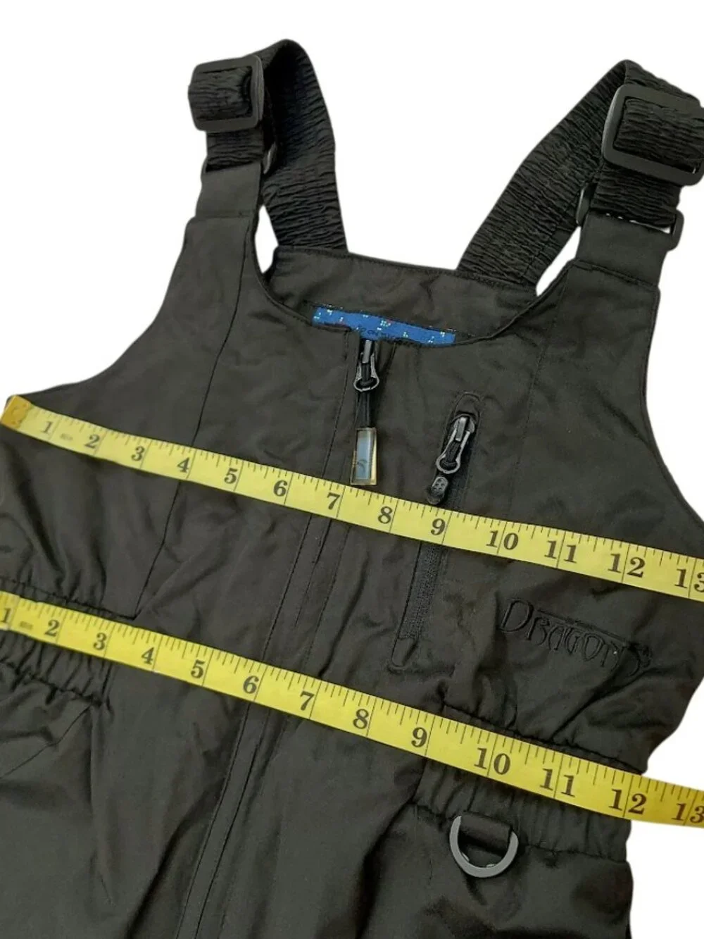 Snow Dragons Ski Bib Pants Kids 7 XL Black Insulated Waterproof Winter Overalls